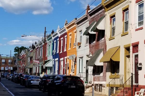 Row of houses in Strawberry Mansion, Philadelphia