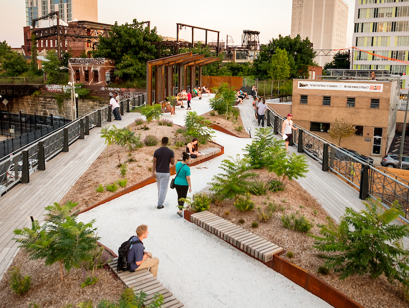 View of the newly opened Rail Park