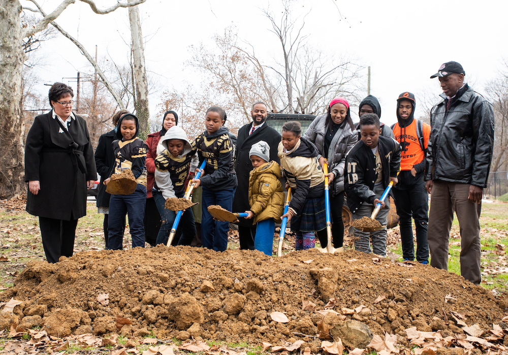 Kids help break ground on a new construction project